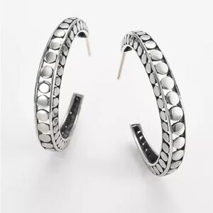 John Hardy “Dot Collection” Sterling Silver Hoop Earrings